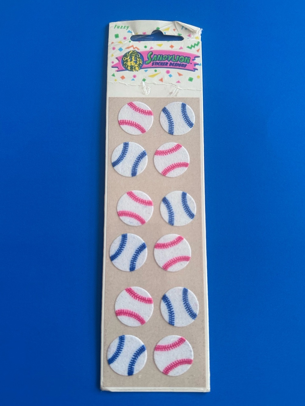 Sandylion fuzzy baseball stickers full sheet